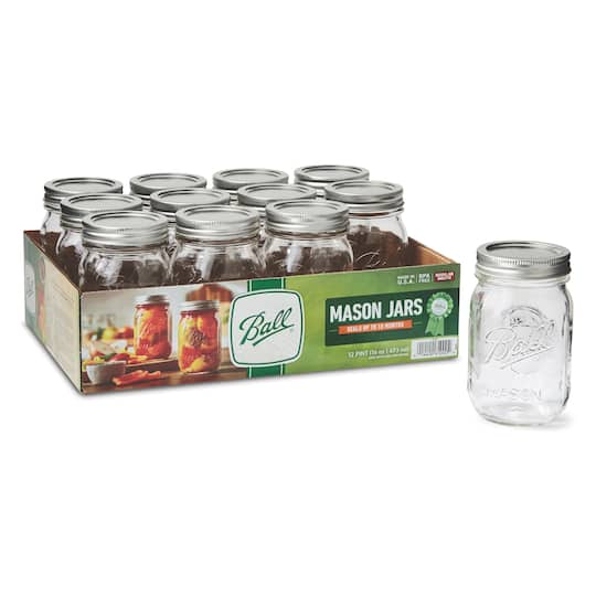 Ball; 16oz. Ball® Regular Mouth Pint Mason Jars, 12ct.; Category:Mason Jars; Image:1